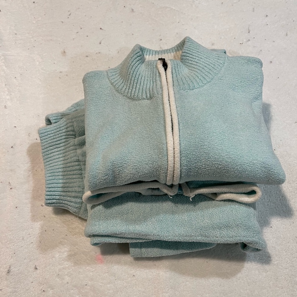 Lounging pajamas in soft aqua sized medium
